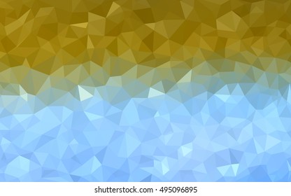 Light blue-yellow blurry triangle background. Brand-new colored illustration in blurry style with gradient. The template can be used as a background for cell phones.