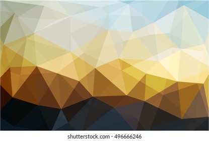 Light blue-yellow blurry triangle pattern. Triangular geometric sample with gradient.  The polygonal design can be used for your web site.