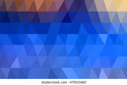 Light blue-yellow blurry triangle template. Geometric illustration in Origami style with gradient.  The template can be used as a background for cell phones.