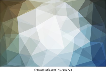 Light blue-yellow blurry triangle template. Shining illustration, which consist of triangles. A new texture for your design.