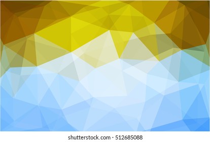 Light blue-yellow blurry triangle template. Shining colored illustration in a brand-new style. The polygonal design can be used for your web site.