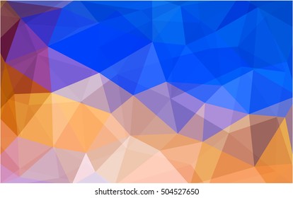 Light blue-yellow low poly background. A completely new color illustration in a vague style. The completely new template can be used for your brand book.
