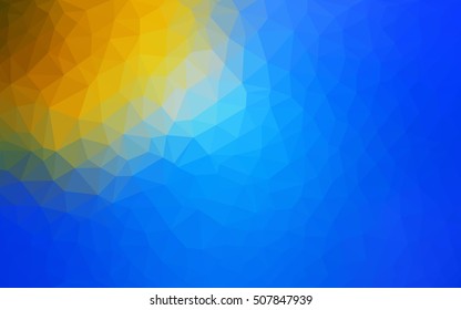 Light blue-yellow low poly pattern. Creative geometric illustration in Origami style with gradient. A completely new template for your business design.