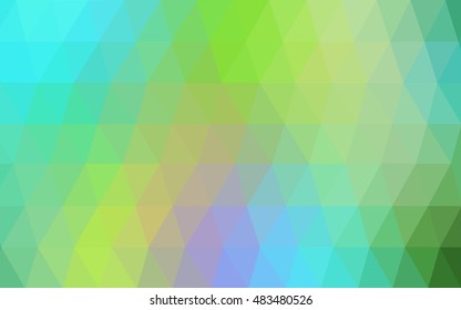 Light blue-yellow low poly template. Shining illustration, which consist of triangles. The template can be used as a background for cell phones.