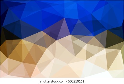 Light blue-yellow low poly template. Geometric illustration in Origami style with gradient.  The template can be used as a background for cell phones.