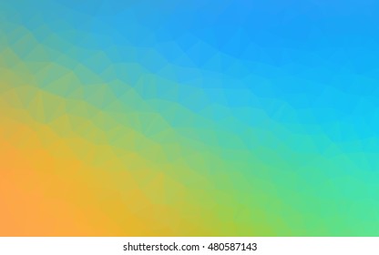 Light blue-yellow polygon abstract background. An elegant bright illustration with gradient. Triangular pattern for your business design.