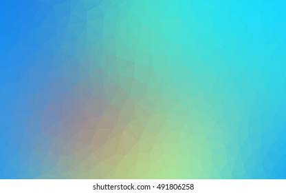 Light blue-yellow polygon abstract template. Triangular geometric sample with gradient.  Brand-new design for your business.