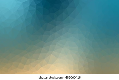 Light blue-yellow polygonal background. Creative illustration in halftone style with gradient. The polygonal design can be used for your web site.