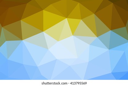 Light blue-yellow polygonal illustration, which consist of triangles. Triangular design for your business. Geometric background in Origami style with gradient.