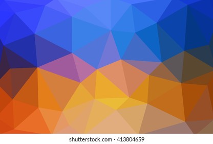 Light blue-yellow polygonal illustration, which consist of triangles. Triangular design for your business. Geometric background in Origami style with gradient.