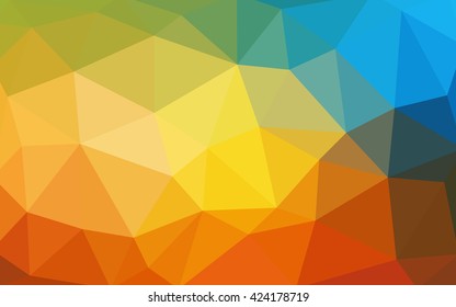Light blue-yellow polygonal illustration, which consist of triangles. Triangular design for your business. Geometric background in Origami style with gradient.