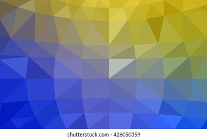 Light blue-yellow polygonal illustration, which consist of triangles. Triangular design for your business. Geometric background in Origami style with gradient.