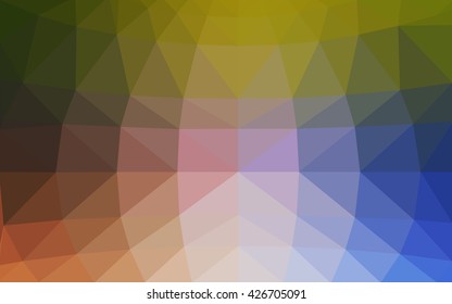 Light blue-yellow polygonal illustration, which consist of triangles. Triangular design for your business. Geometric background in Origami style with gradient.