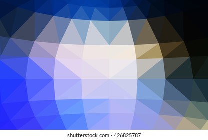 Light blue-yellow polygonal illustration, which consist of triangles. Triangular design for your business. Geometric background in Origami style with gradient.