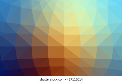 Light blue-yellow polygonal illustration, which consist of triangles. Triangular design for your business. Geometric background in Origami style with gradient.