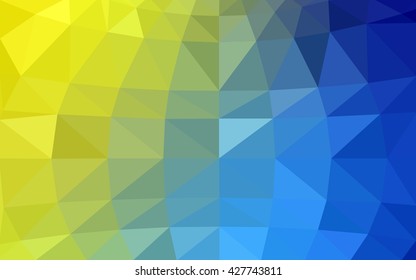 Light blue-yellow polygonal illustration, which consist of triangles. Triangular design for your business. Geometric background in Origami style with gradient.