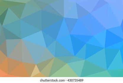 Light blue-yellow polygonal illustration, which consist of triangles. Triangular design for your business. Geometric background in Origami style with gradient.