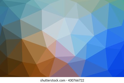 Light blue-yellow polygonal illustration, which consist of triangles. Triangular design for your business. Geometric background in Origami style with gradient.