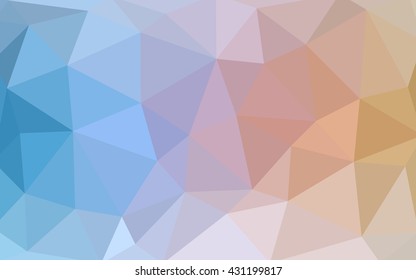 Light blue-yellow polygonal illustration, which consist of triangles. Triangular design for your business. Geometric background in Origami style with gradient.