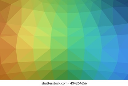 Light blue-yellow polygonal illustration, which consist of triangles. Triangular design for your business. Geometric background in Origami style with gradient.