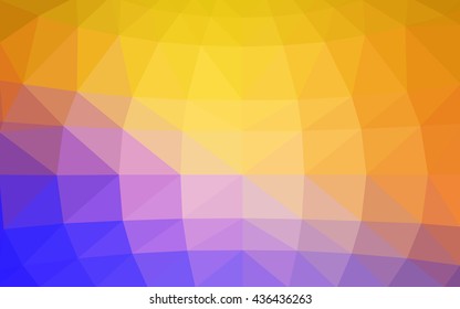 Light blue-yellow polygonal illustration, which consist of triangles. Triangular design for your business. Geometric background in Origami style with gradient.