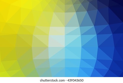 Light blue-yellow polygonal illustration, which consist of triangles. Triangular design for your business. Geometric background in Origami style with gradient.
