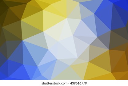 Light blue-yellow polygonal illustration, which consist of triangles. Triangular design for your business. Geometric background in Origami style with gradient.