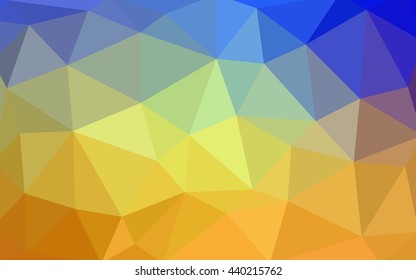 Light blue-yellow polygonal illustration, which consist of triangles. Triangular design for your business. Geometric background in Origami style with gradient.