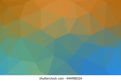 Light blue-yellow polygonal illustration, which consist of triangles. Triangular design for your business. Geometric background in Origami style with gradient.