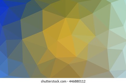 Light blue-yellow polygonal illustration, which consist of triangles. Triangular design for your business. Geometric background in Origami style with gradient.