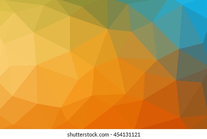 Light blue-yellow polygonal illustration, which consist of triangles. Triangular design for your business. Geometric background in Origami style with gradient.
