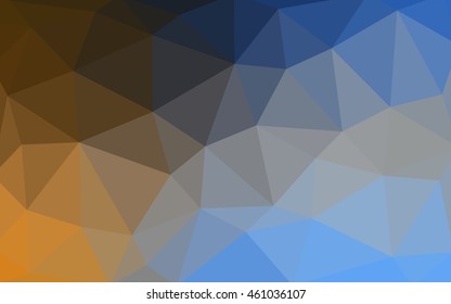 Light blue-yellow polygonal illustration, which consist of triangles. Triangular design for your business. Geometric background in Origami style with gradient.