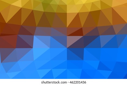 Light blue-yellow polygonal illustration, which consist of triangles. Triangular design for your business. Geometric background in Origami style with gradient.