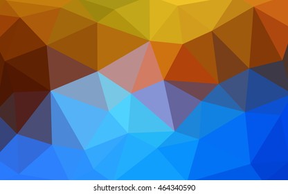 Light blue-yellow polygonal illustration, which consist of triangles. Triangular design for your business. Geometric background in Origami style with gradient.