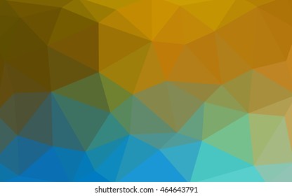 Light blue-yellow polygonal illustration, which consist of triangles. Triangular design for your business. Geometric background in Origami style with gradient.