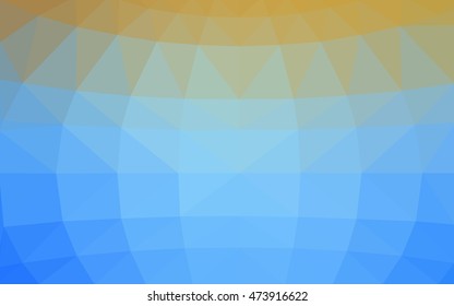 Light blue-yellow polygonal illustration, which consist of triangles. Triangular design for your business. Geometric background in Origami style with gradient.