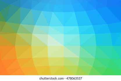 Light blue-yellow polygonal illustration, which consist of triangles. Triangular design for your business. Geometric background in Origami style with gradient.