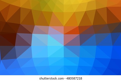 Light blue-yellow polygonal illustration, which consist of triangles. Triangular design for your business. Geometric background in Origami style with gradient.