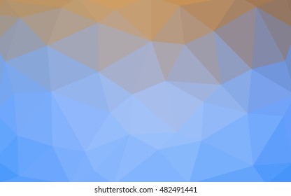 Light blue-yellow polygonal illustration, which consist of triangles. Triangular design for your business. Geometric background in Origami style with gradient.