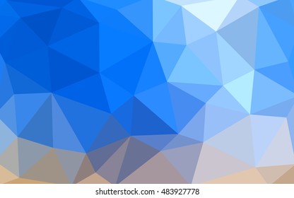 Light blue-yellow polygonal illustration, which consist of triangles. Triangular design for your business. Geometric background in Origami style with gradient.