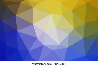 Light blue-yellow polygonal illustration, which consist of triangles. Triangular design for your business. Geometric background in Origami style with gradient.