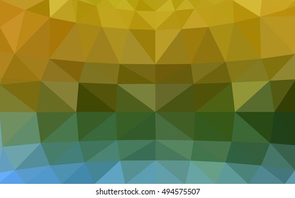 Light blue-yellow polygonal illustration, which consist of triangles. Triangular design for your business. Geometric background in Origami style with gradient.