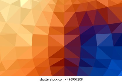 Light blue-yellow polygonal illustration, which consist of triangles. Triangular design for your business. Geometric background in Origami style with gradient.