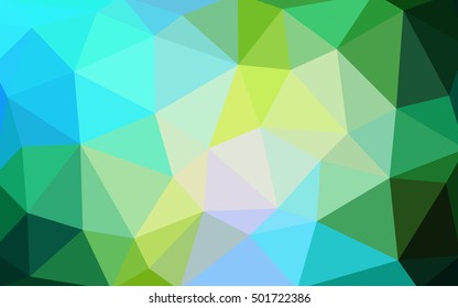Light blue-yellow polygonal illustration, which consist of triangles. Triangular design for your business. Geometric background in Origami style with gradient.