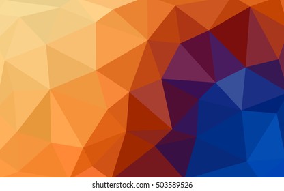 Light blue-yellow polygonal illustration, which consist of triangles. Triangular design for your business. Geometric background in Origami style with gradient.