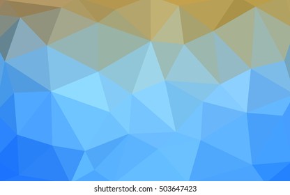 Light blue-yellow polygonal illustration, which consist of triangles. Triangular design for your business. Geometric background in Origami style with gradient.