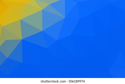 Light blue-yellow polygonal illustration, which consist of triangles. Triangular design for your business. Geometric background in Origami style with gradient.