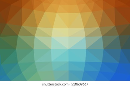 Light blue-yellow polygonal illustration, which consist of triangles. Triangular design for your business. Geometric background in Origami style with gradient.