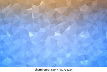 Light blue-yellow triangle mosaic background. Modern geometrical abstract illustration with gradient. Triangular pattern for your business design.