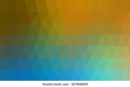 Light blue-yellow triangle mosaic background. Modern geometrical abstract illustration with gradient. Brand-new design for your business.